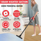 Cordless Vacuum Cleaner for Milwaukee M18 Battery, 5 in 1 Cordless Vacuum with 500W Brushless Motor Max 18000r/Min，50CFM 100A