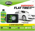 Slime 50107 Flat Tire Puncture Repair, Smart Spair, Emergency Kit For Car Tires, Includes Sealant And Tire Inflator Pump, Sui