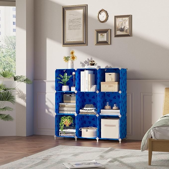 UNKU Cube Storage Organizer, 10 Cube Closet Organizer Storage Shelves, DIY Stackable Bookcase, Clothes Organizer Shelf for Cl