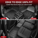 LASFIT Floor Mats for Porsche Cayenne 2019-2026 All Weather Floor Liner TPE Custom Fit 1st & 2nd Row Rubber Car Mats for Porsche Cayenne Automotive Accessories, Black, Easy to Clean