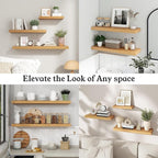 Floating Shelves for Wall, 9.3" Deep Wall Mounted Wood Shelves for Bathroom, Bedroom, Living Room, Kitchen, Hanging Shelf for
