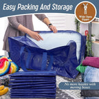 6 Pack Extra Heavy Duty Large Moving Bags with Strong Zipper & Comfortable Handles, Sturdy & Durable Clothes Storage Bags Tot