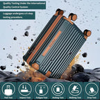 WireHot 22x14x9 Airline Approved Vintage Style Carry On Luggage with Backpack Sets, ABS+PC Hardshell Small 20 inch Retro Suit