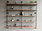 Industrial Pipe Shelf Shelving Bookcase, Wall Mounted Rustic Bookshelf 60 Inch, Floating Bookshelves for Wall,Retro Wood Meta