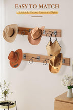 Cinati Cowboy Hat Rack for Wall, 8 Pack Cowboy Hat Holder Wall Mount, Western Rustic Metal Hats Hooks for Western-Hat, Fedora