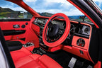 Evankin Red Leather Steering Wheel Cover, Comfortable and Soft Solid Color Universal Steering Wheel Cover 15 inch, Suitable f