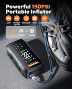 Car Battery Jump Starter with Air Compressor 4500A Powerful Battery Jumper Starter Portable with 150PSI Auto-Pause Pump 12V