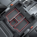 PIMCAR Compatible with 2019-2026 Dodge RAM 1500 2500 3500 Center Console Organizer ABS Plastic Material Interior Accessories Armrest Box Insert Tray (Red Trim)