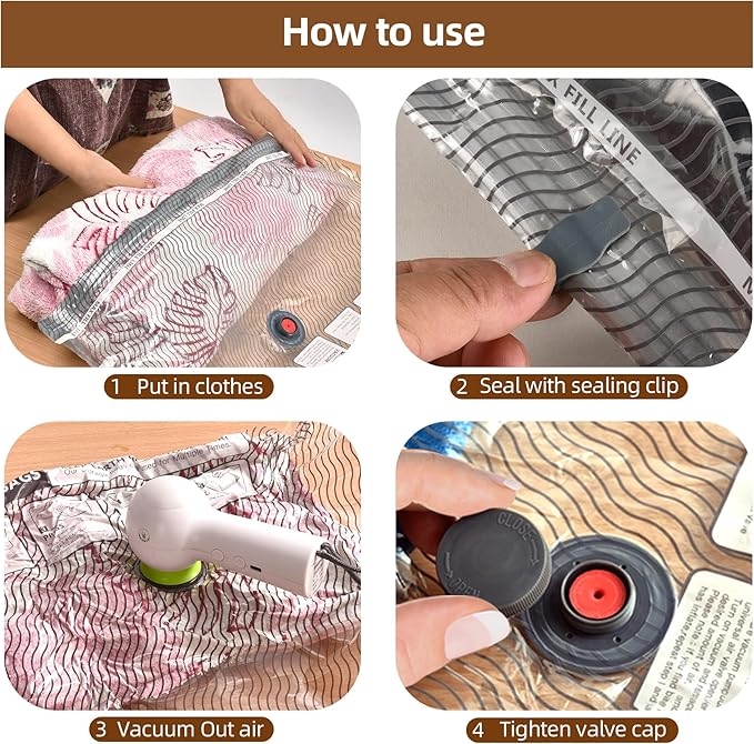 18 Pack Travel Vacuum Bags for Clothing with Electric Pump,Vacuum Travel Bags,Compression Packing Cubes for Luggage,Carry-on 