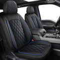 MIROZO Seat Covers Full Set, Car Seat Covers Blue Faux Leather Seat Covers Automotive Seat Covers Car Seat Protector for SUV 