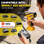 Cordless Tire Inflator Air Compressor Compatible with Dewalt 20V Battery (Tool Only), 150 PSI Portable Car Air Pump with Digital Pressure Gauge, Automatic Shut Off, LED Light