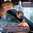 Handmade Wood Car Air Freshener — Father’s Hands Designed Refillable Essential Oil Diffuser — Long Lasting Mountain Rain Frag