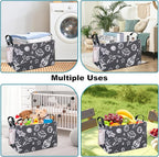 FANKANG Storage Basket,Nursery Hamper Canvas Laundry Basket Foldable with Waterproof PE Coating Storage, Office, Bedroom, Clo