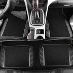 CAR PASS Leather Steering Wheel Cover and Waterproof Car Floor Mats,Microfiber Universal Car Combo Fit for 95% Sedan,SUV,Cars