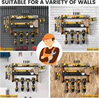 TRZZ Power Tool Organizer Wall Mount, 3-Layer Drill Holder with 2 Side Pegboards, Cordless Drill Rack with 4 Hooks, Efficient