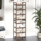 Tall Narrow Shoe Rack, 8 Tier Stackable Shoe Stand for 16-20 Pairs, Heavy Duty Shoe Organizer for Small Space Closet Bedroom,
