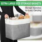 Bidtakay Extra Large Storage Baskets for Organizing 17x12x15.1 inch 3-Pack Fabric Closet Organizers Storage Bins with Handles