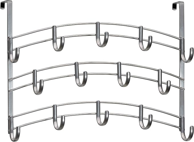 LYNK Professional® Home™ Over Door Hooks Rack - 14 Hook Over Door Hanger - Over Door Towel Rack - Hanging Towels or Clothes -