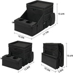 Backseat Organizer for Kids and Passenger Seat Organizer for Adults - Car Seat Cooler and Warmer with Cup Holders and Convertible Tray Lid(Black)