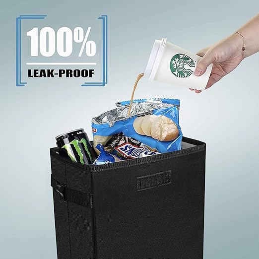 Tapha Car Trash Can with Lid, Leak-Proof Car Organizer and Storage, Waterproof Car Garbage Can, Multipurpose Trash Bin for Car