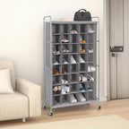 STORAGE MANIAC Shoe Cubby Organizer, Free Standing Shoe Cube Rack for Entryway, Bedroom, Apartment, Closet, 40-Cube Gray