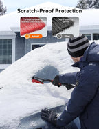 AstroAI 27" Snow Brush and Ice Scrapers for Car Windshield, Detachable Snow Scrapers with Ergonomic Foam Grip for Cars, Trucks, SUVs (Heavy Duty ABS, PVC Brush, Red)