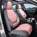 Coverado Seat Covers, Car Seat Covers Full Set, Leather Seat Covers for Cars, Car Seat Protector, Gray Car Seat Covers Front 