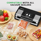FRESKO 8"x12" Food Vacuum Sealer Bags, 120Pcs PreCut Bags for Food Vacuum Storage, Vacuum Seal Food Sealer Bags with BPA Free