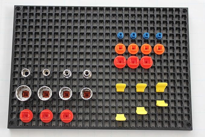 Organizer Genie ® - One Red Pegboard to organize your Sockets, Wrenches, Pliers, Screwdrivers, Bits and All Other Tools