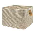 COMFY-HOMI Square Woven Cotton Rope Basket for Organizing, Gift Baskets for Handles, Empty Gift Baskets, Toy Basket for bins|