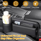 2 Packs Car Seat Gap Filler, Leather Car Seat Gap Organizer, Car Storage Box for Holding Phone, Sunglasses, Keys, Car Accessories fit Auto SUV Truck fit for Driver/Passenger Seat (Black)