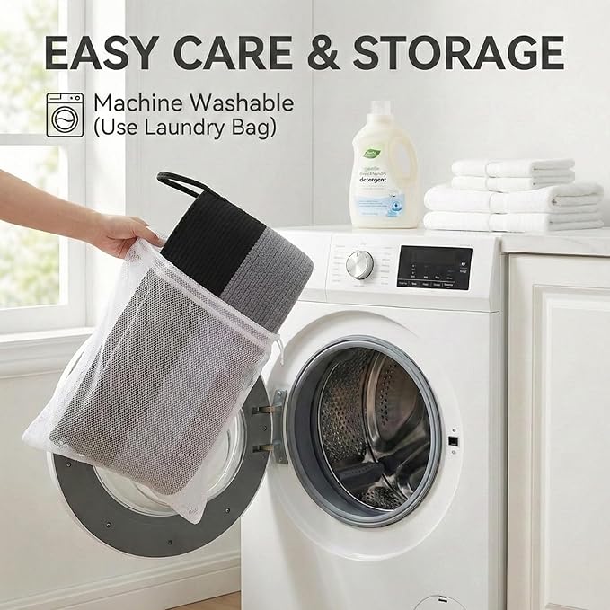 JMvicyroam 115L Extra Large Blanket Basket for Living Room - Woven Cotton Rope Laundry Hamper with Reinforced Handles - Stora