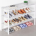 Smiry Bamboo Shoe Rack for Closet, 3 Tier Long Wooden Stackable Shoe Organizer, Free Standing Shoes Storage Shelf for Entrywa