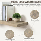 Marsmiles 72 Inch Floating Shelf | 9.3 Inch Deep Grey Wood Wall Shelf Set of 1 | Rustic Reclaimed Wood Shelves for Room Wall 