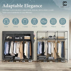 CAPHAUS 67-Inch Clothing Rack with Cover, Portable Closet Wardrobe, Covered Garment Rack for Hanging Clothes, 285LB Capacity 