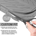 CAR PASS Deep Dish Rubber Floor Mats for Cars Full Set,Heavy Duty Car Mats,Universal Waterproof Trim-to Fit Automotive Floor Mats for Truck Van SUV, Durable All-Weather Car Mats 3-Piece (Light Gray)