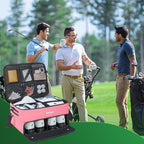 ANILD Golf Trunk Organizer, 2 Layer Golf Storage Case with Separate Ventilated Compartment for 2 Pair Shoes, for Balls, Tees,