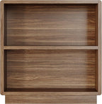 ChooChoo 2-Tier Bookcase, Small Wooden Bookshelf, Farmhouse Bookshelf with Open Storage, Short Bookcase for Bedroom and Home 