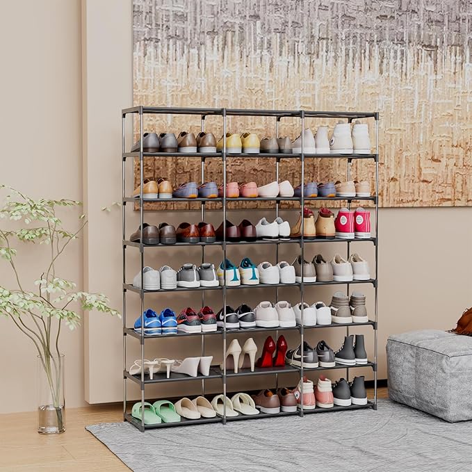 SMILHELTD Large Shoe Rack Shoe Storage Organizer for Entryway Heavy Duty Free Standing Shelves Space Saving for Sneakers Hall
