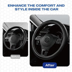 Skechers Memory Foam Steering Wheel Cover,Piping Microfiber Leather Steering Wheel Cover Sporty Universal Fit 14" 1/2-15" Car