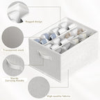 FHSQX 2 Pack Shoe Organizer for Closet,Foldable Shoe Organizer,Fits up to 24 Pairs,Storage Containers With Bottom Support for