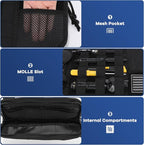 Denchy Molle Car Sun Visor Organizer with Zipper Storage Pouch and Sunglasses Holder Clip, Tactical Sunvisor Organizers for Trucks, Universal Molle Panel Accessories for Truck SUV Police Car Gear