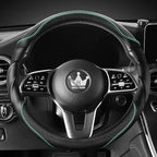 HighnessHwoo 3D Car Steering Wheel Cover Comfort Grip Massage Sporty Anti-Slip Carbon Fiber Faux Leather for F150, Trucks, Je