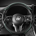 HighnessHwoo 3D Car Steering Wheel Cover Comfort Grip Massage Sporty Anti-Slip Carbon Fiber Faux Leather for Sedan SUV, Unive
