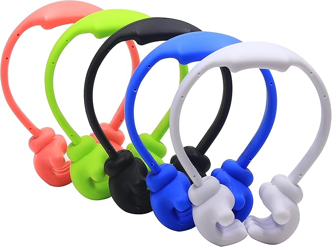 Thumbs-up Cell Phone Stand, Honsky Pack of 5 Universal Flexible Multi-Angle Cute Desk Phone Holder, Compatible with Tablet Android Smart Cellphone Travel, Blue Black Green White Pink