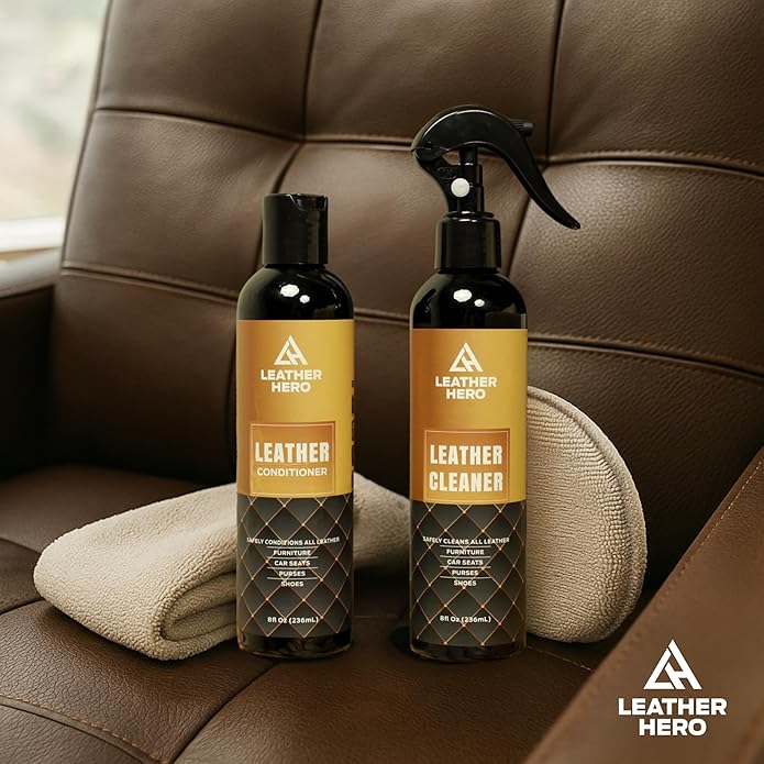 Leather Cleaner and Conditioner Kit – 4-Piece Set with Best Leather Cleaner for Couches, Sofas, Chairs, Furniture, and Car In