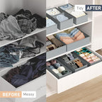 DIMJ Drawer Organizer Clothes, 12 Pack Dresser Organizer, Foldable Closet Organization and Storage Dividers, Fabric Dresser D