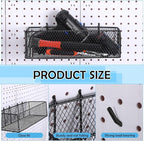 Hicarer 8 Pack Pegboard Baskets and Peg Board Racks Set, Pegboard Hooks, Square Style Wire Shelf Baskets, for Organize Tools,