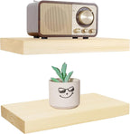 BGMG Wood Floating Shelves for Wall 12 inch Set of 2, Wooden Wall Mount Shelves for Bathroom Living Room Bedroom Kitchen Farm
