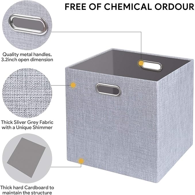 Posprica 11 Inch Cube Storage Bins for Organization, Fabric Storage Cubes Closet Storage Bins for Cube Organizer, Thick and H